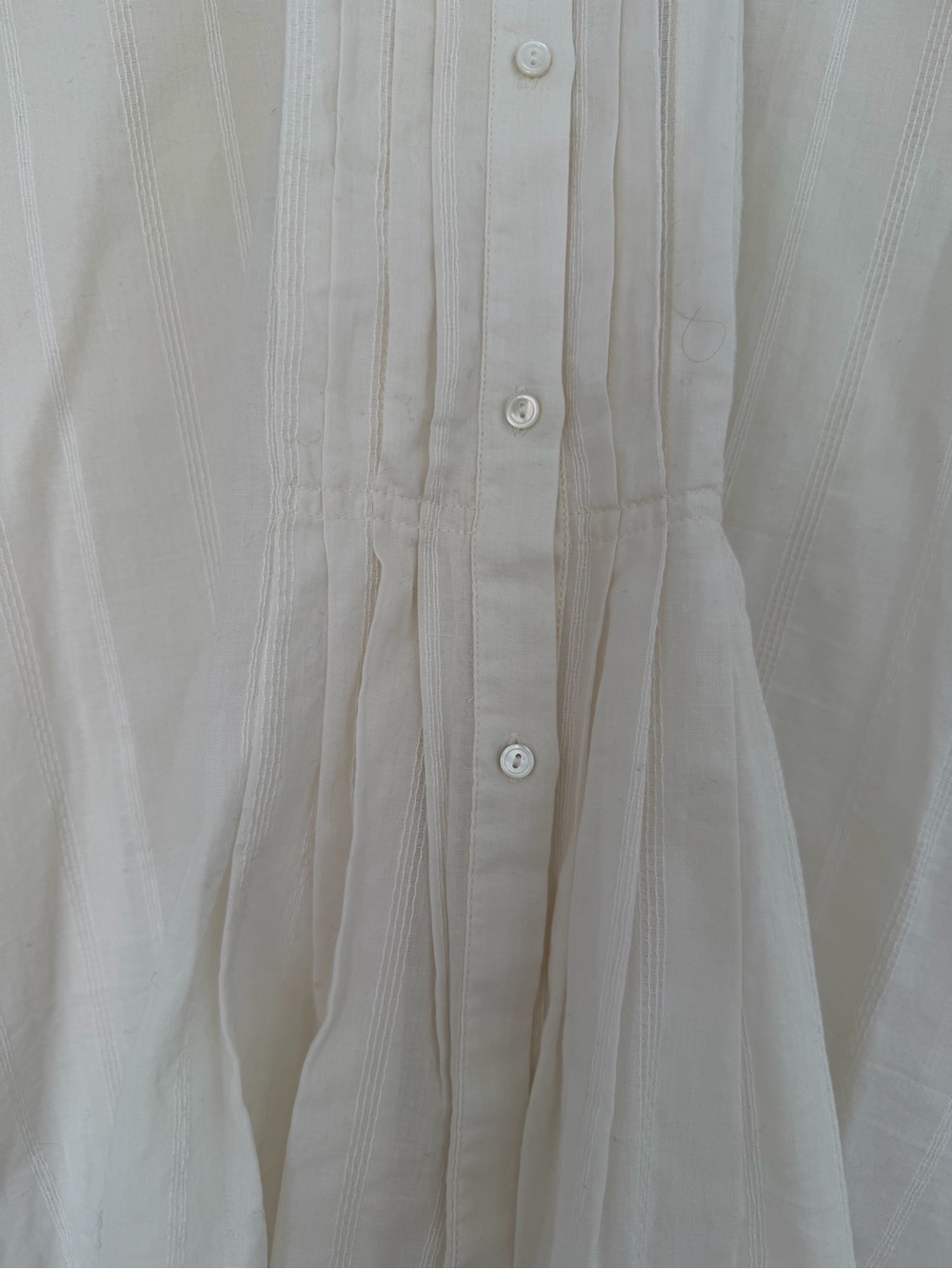 Nili Lotan Estelle Cotton Pintuck Pleated Front Button Blouse Size Medium - Picture 4 of 13